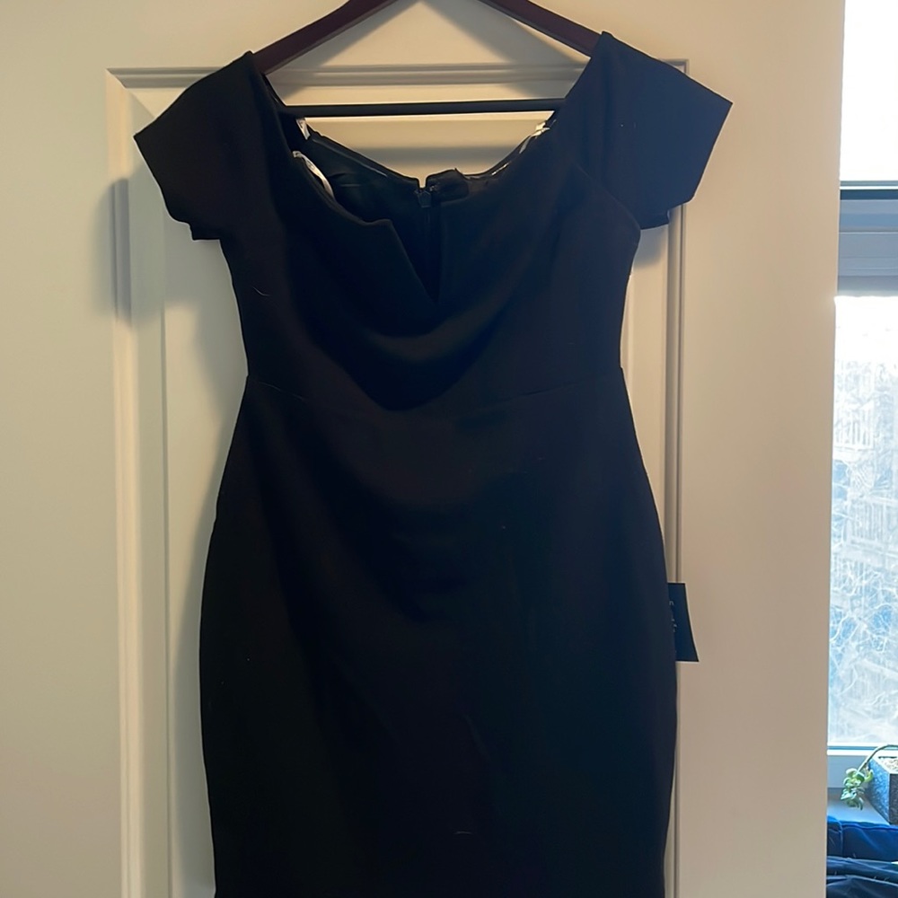 Black off shoulder mini dress size M
